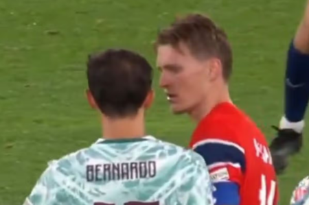 Bernardo Silva deixa Odegaard furioso e responde com apenas quatro palavras após Portugal-Noruega
