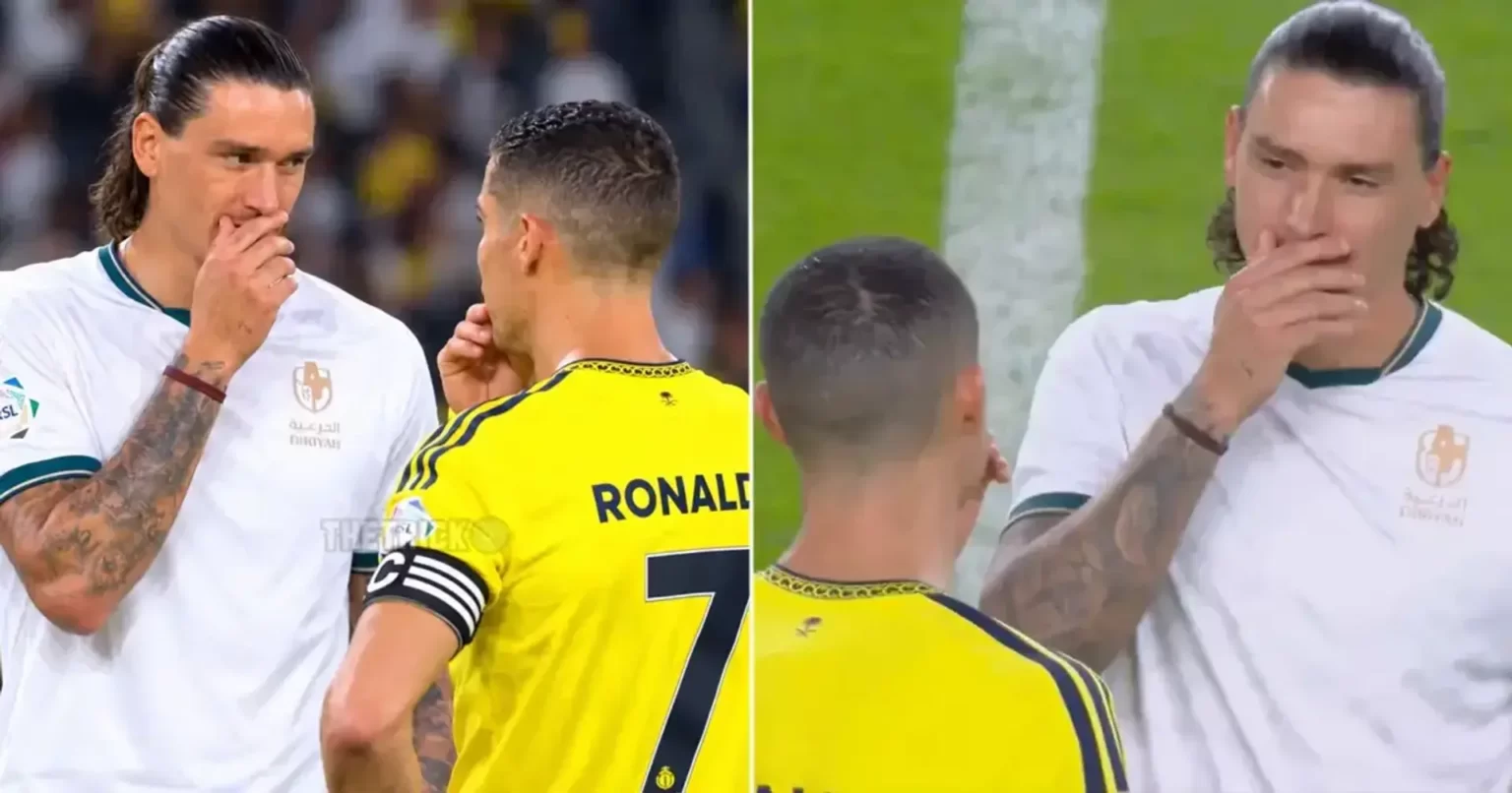 Cristiano Ronaldo volta a provocar polémica na Arábia Saudita: gesto com Darwin Núñez está a dar que falar